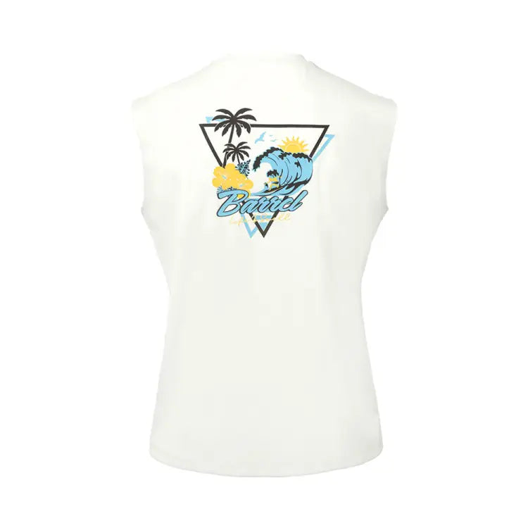 Barrel Men Tropical Sleeveless Rashguard-ivory - Image 3