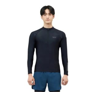 Barrel Mens Abyssal Half Zipup Rashguard-black