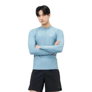Barrel Mens Abyssal Half Zipup Rashguard-blue