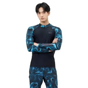Barrel Mens Abyssal Half Zipup Rashguard-smoke