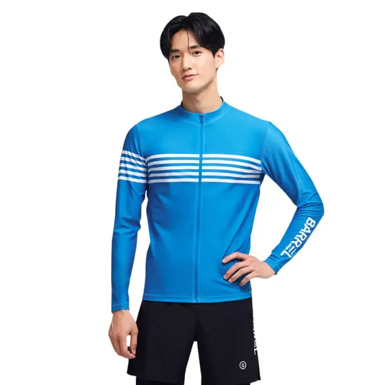 Barrel Mens Ocean Zipup Rashguard-blue
