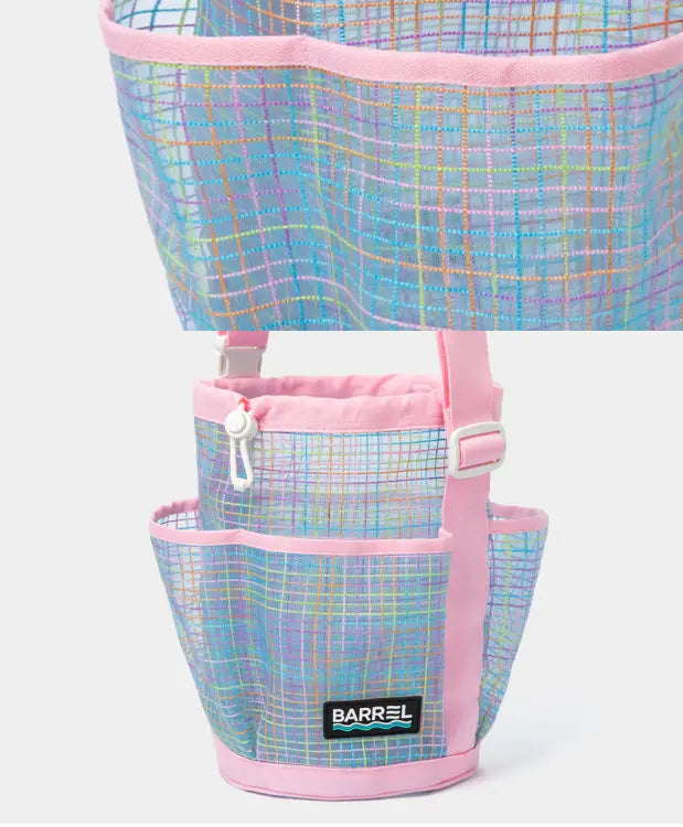 Barrel Mesh Shower Totebag-pink - Image 3