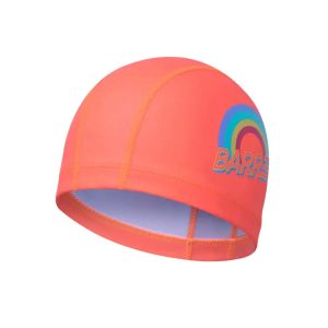 Barrel Rainbow Silitex Swim Cap-coral