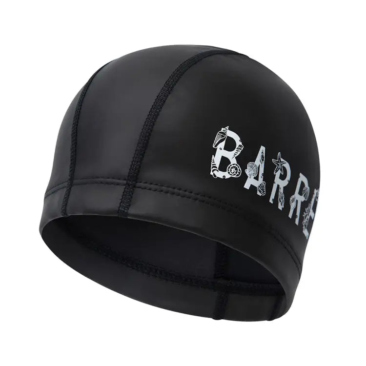 Barrel Shell Logo Silitex Swim Cap-black