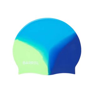 Barrel Sunset Silicone Swim Cap-blue