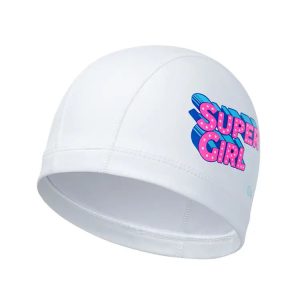 Barrel Super Girl Silitex Swim Cap-white
