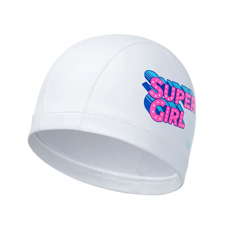 Barrel Super Girl Silitex Swim Cap-white
