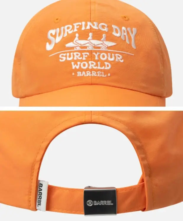 Barrel Surfer Nylon Ball Cap-orange - Image 4