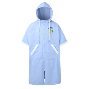 Barrel Unisex Solid Zipup Poncho Towel-aqua