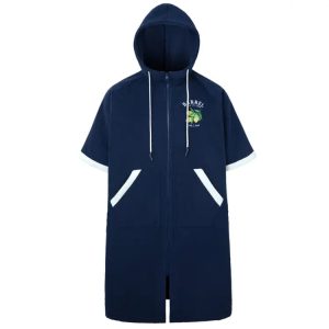 Barrel Unisex Solid Zipup Poncho Towel-navy