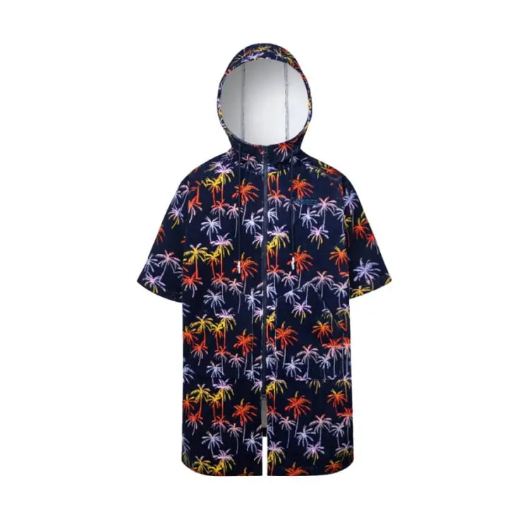 Barrel Unisex Swell Zip-up Poncho Towel-palm Tree