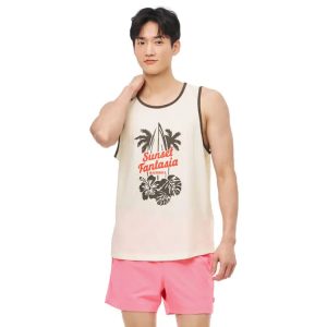 Barrel Unisex Tropical Sleeveless Rash Guard-ivory