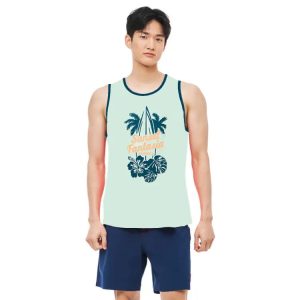 Barrel Unisex Tropical Sleeveless Rash Guard-lime