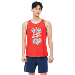 Barrel Unisex Tropical Sleeveless Rash Guard-red