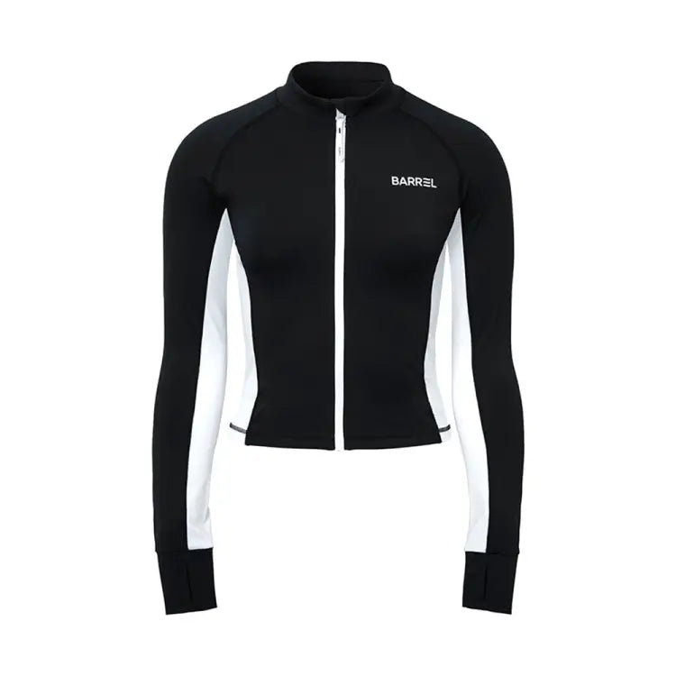Barrel Women Color Scheme Crop Zip Rashguard-black - Image 3