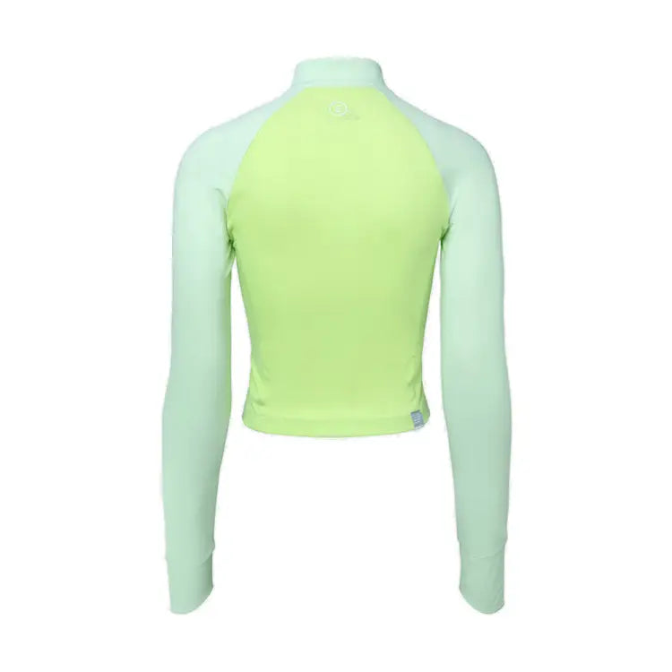 Barrel Women Color Scheme Crop Zip Rashguard-lime - Image 5