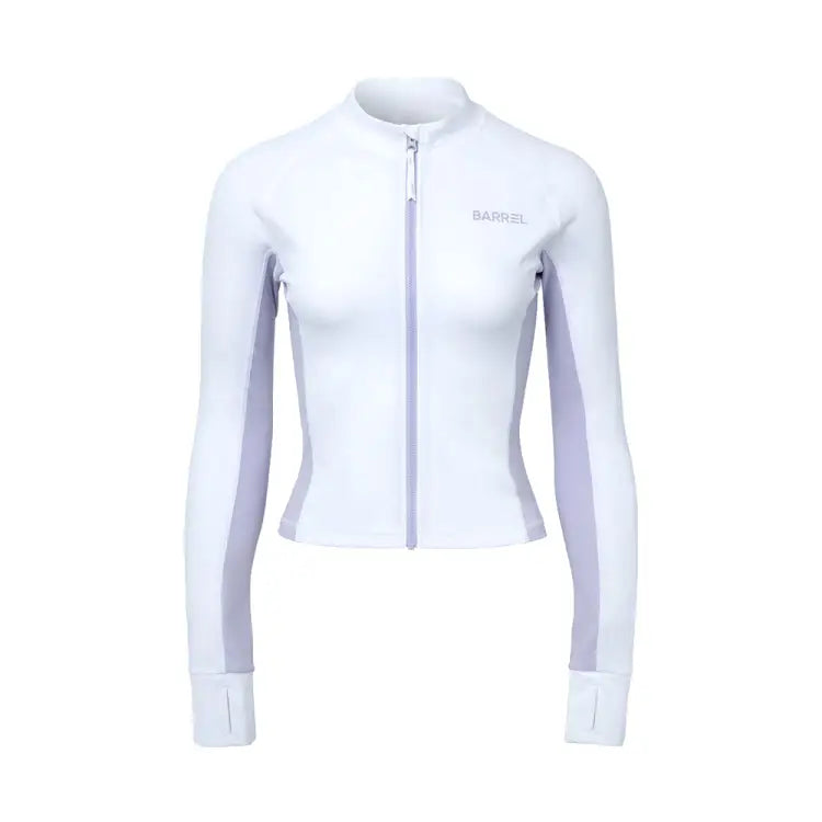 Barrel Women Color Scheme Crop Zip Rashguard-white - Image 3