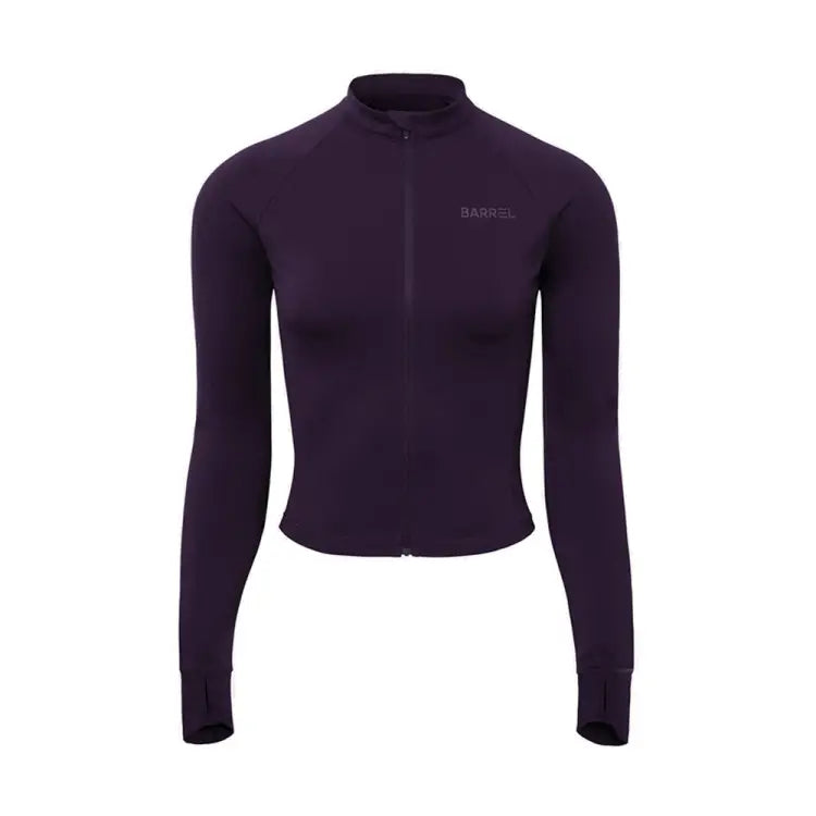 Barrel Women Essential Crop Zip Rashguard-burgundy - Image 2