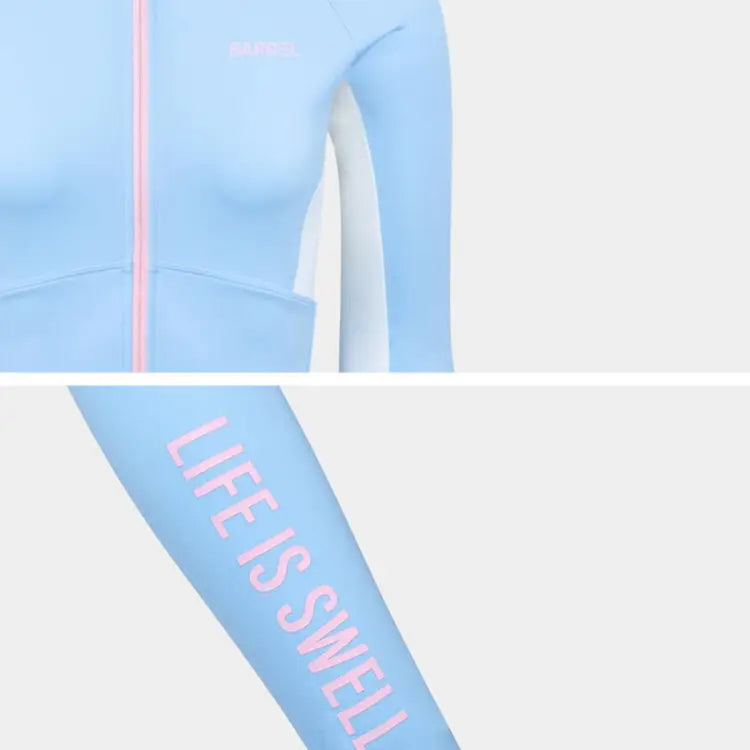 Barrel Women Motion Crop Zip-up Rash Guard-aqua - Image 5