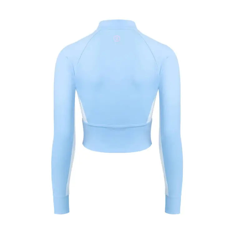 Barrel Women Motion Crop Zip-up Rash Guard-aqua - Image 2