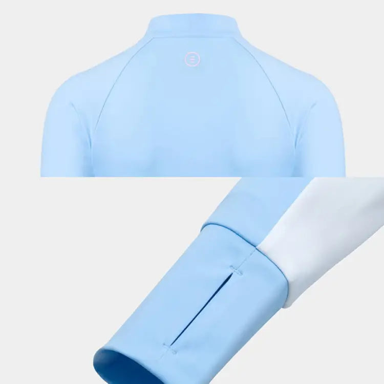 Barrel Women Motion Crop Zip-up Rash Guard-aqua - Image 4