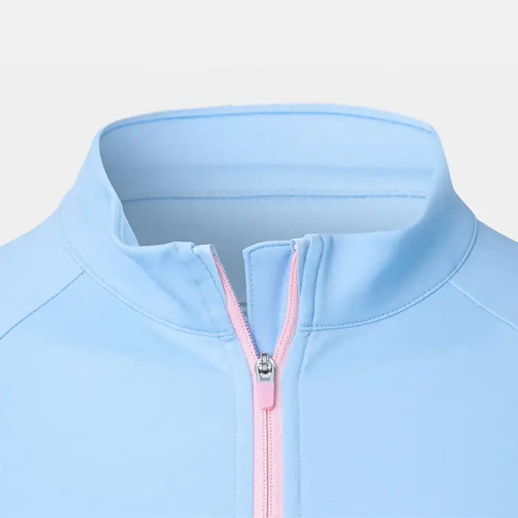 Barrel Women Motion Crop Zip-up Rash Guard-aqua - Image 3