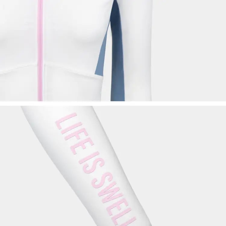 Barrel Women Motion Crop Zip-up Rash Guard-white - Image 5