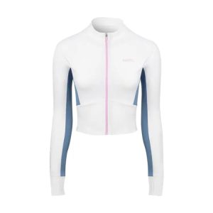 Barrel Women Motion Crop Zip-up Rash Guard-white