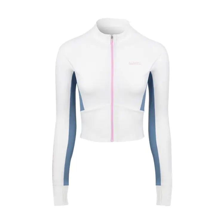 Barrel Women Motion Crop Zip-up Rash Guard-white