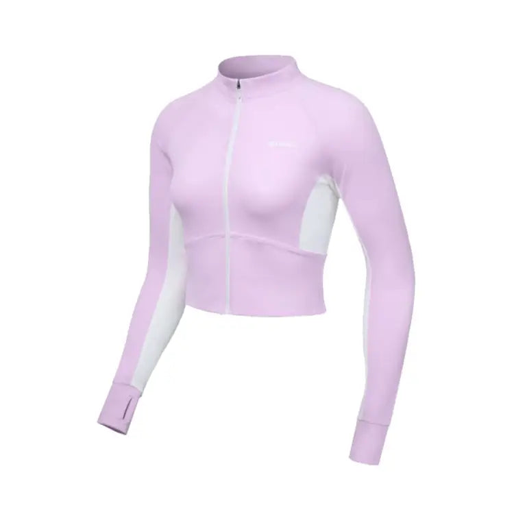 Barrel Women Motion Crop Zip-up Rashguard-pink - Image 3