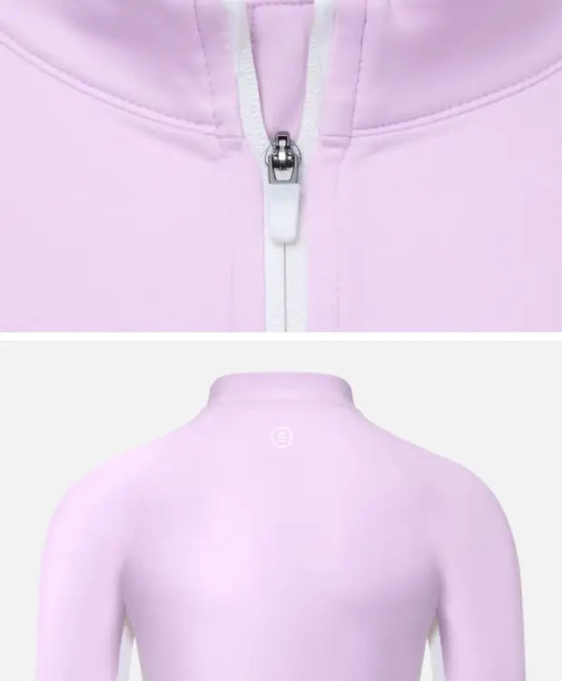 Barrel Women Motion Crop Zip-up Rashguard-pink - Image 6