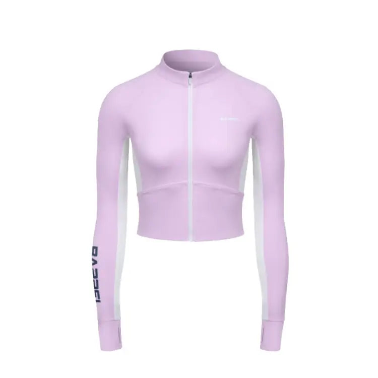 Barrel Women Motion Crop Zip-up Rashguard-pink - Image 2