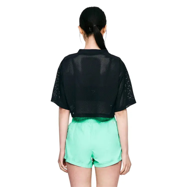 Barrel Women Motion Mesh Crop Cover Up-black - Image 2
