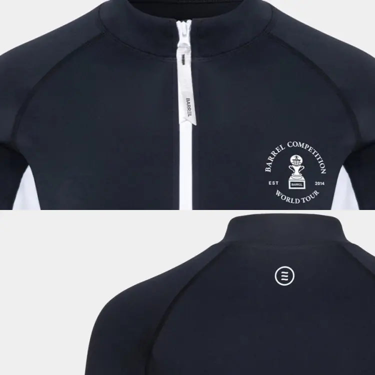 Barrel Women Nautical Crop Zipup Rashguard-black - Image 4