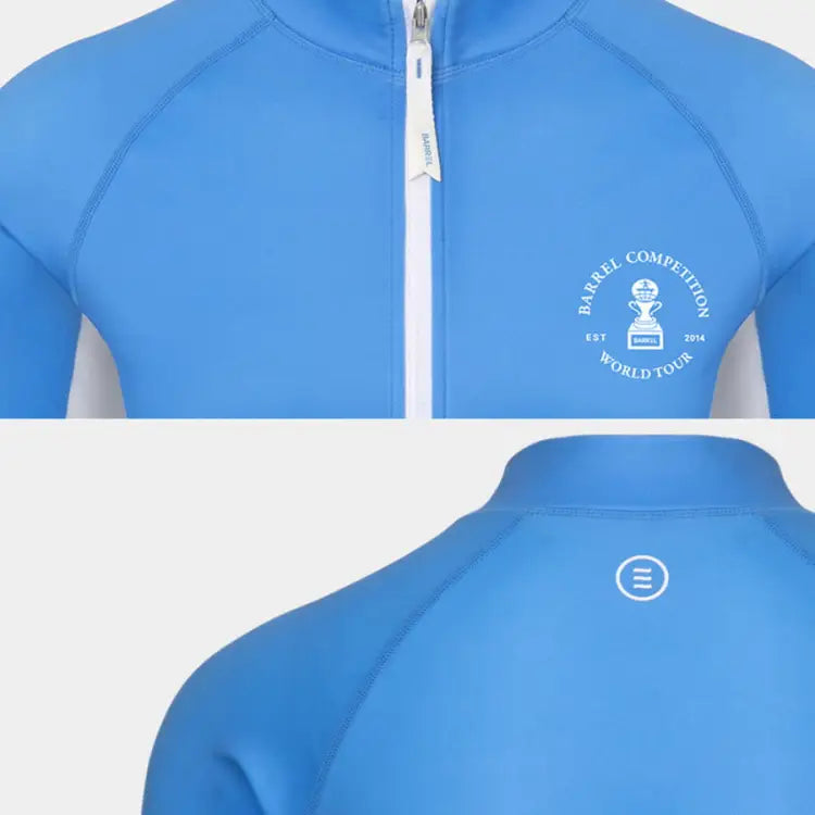 Barrel Women Nautical Crop Zipup Rashguard-blue - Image 4