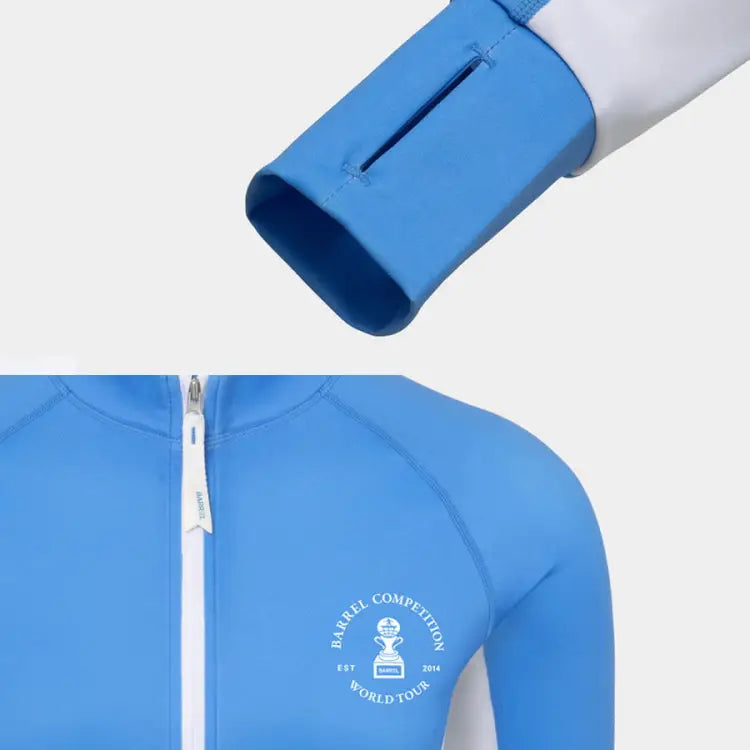 Barrel Women Nautical Crop Zipup Rashguard-blue - Image 5