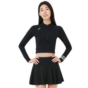 Barrel Women Resort Half Zip Crop Rashguard-black