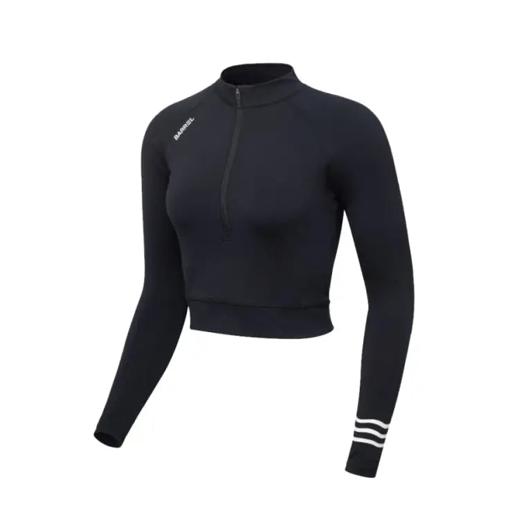 Barrel Women Resort Half Zip Crop Rashguard-black - Image 3
