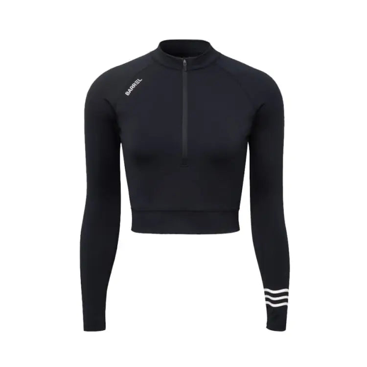 Barrel Women Resort Half Zip Crop Rashguard-black - Image 2