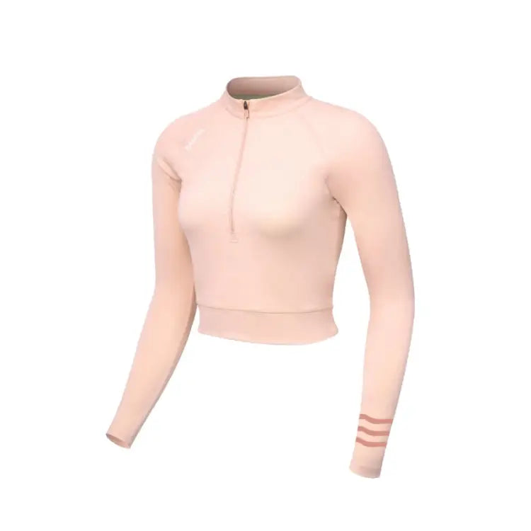 Barrel Women Resort Half Zip Crop Rashguard-peach - Image 3