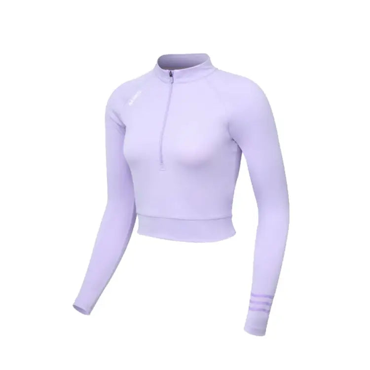 Barrel Women Resort Half Zip Crop Rashguard-purple - Image 3