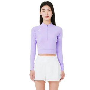 Barrel Women Resort Half Zip Crop Rashguard-purple