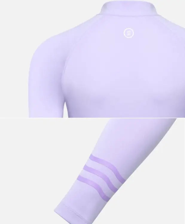 Barrel Women Resort Half Zip Crop Rashguard-purple - Image 6