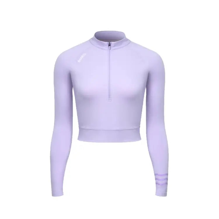 Barrel Women Resort Half Zip Crop Rashguard-purple - Image 2