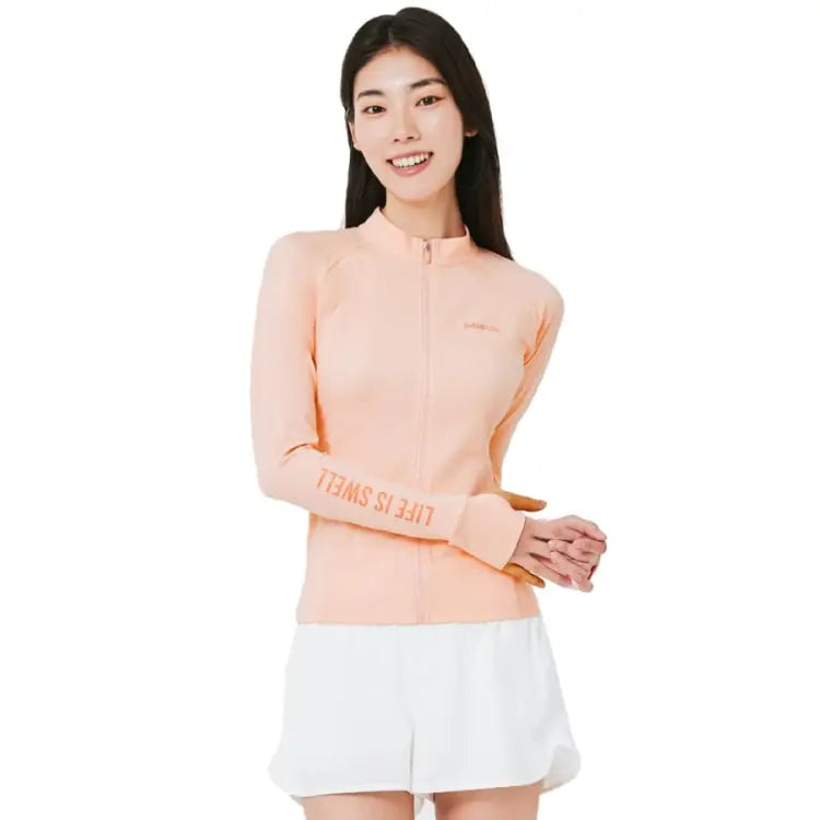 Barrel Women Resort Zip-up Rashguard-peach