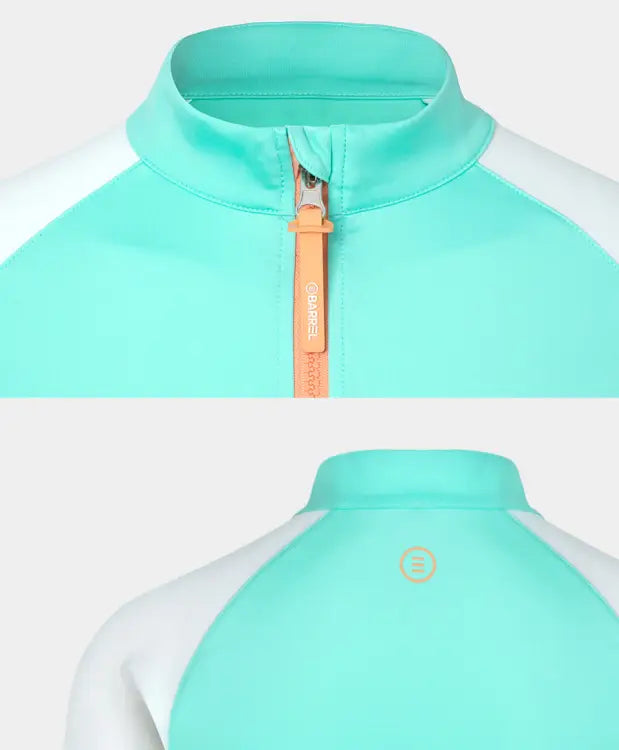 Barrel Women Romantic Crop Zip Up Rashguard-mint - Image 4