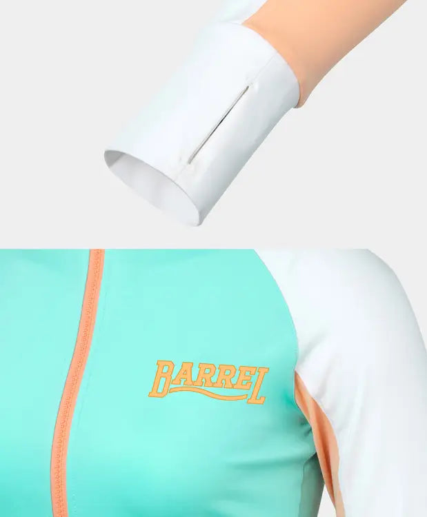 Barrel Women Romantic Crop Zip Up Rashguard-mint - Image 5