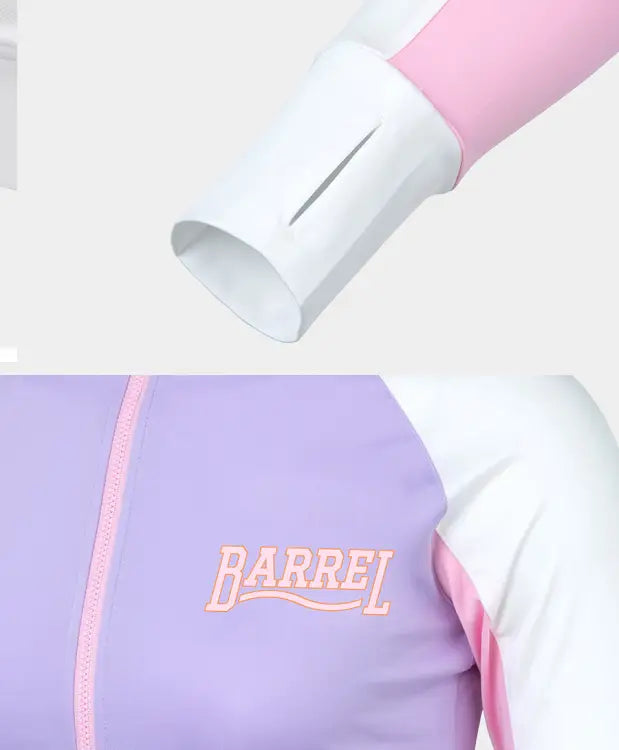 Barrel Women Romantic Crop Zip Up Rashguard-purple - Image 5