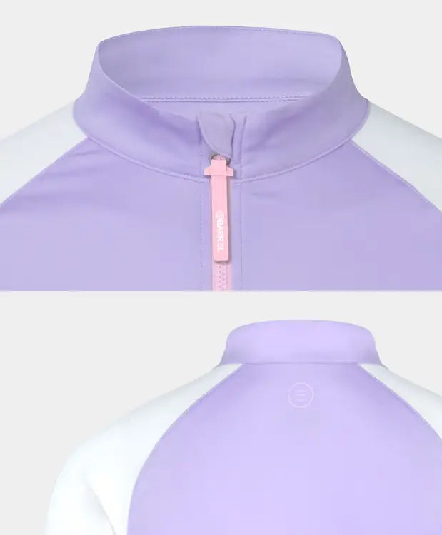 Barrel Women Romantic Crop Zip Up Rashguard-purple - Image 4