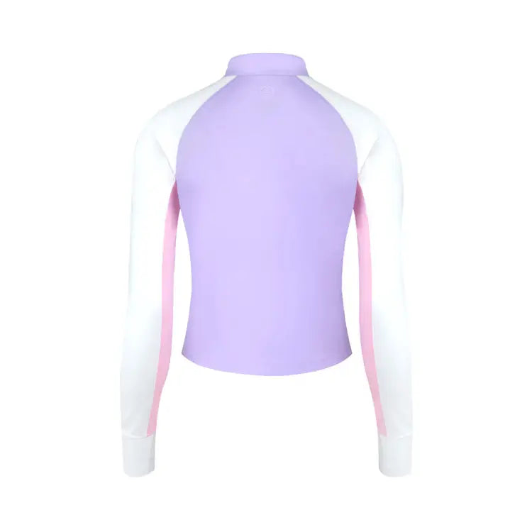 Barrel Women Romantic Crop Zip Up Rashguard-purple - Image 3